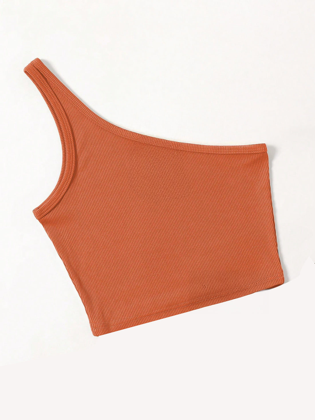 Orange One shoulder Tank Top