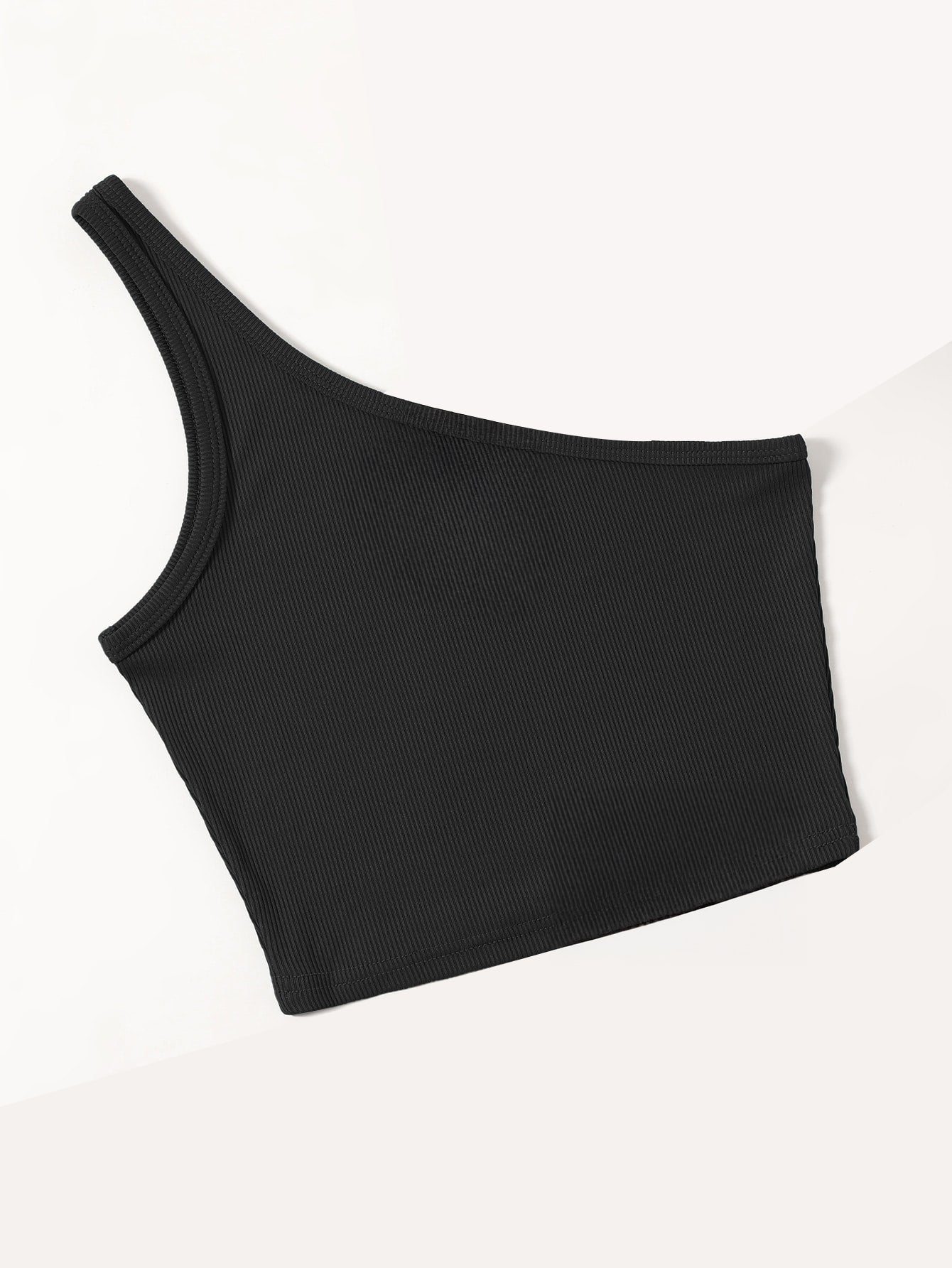 Black One shoulder Tank Top