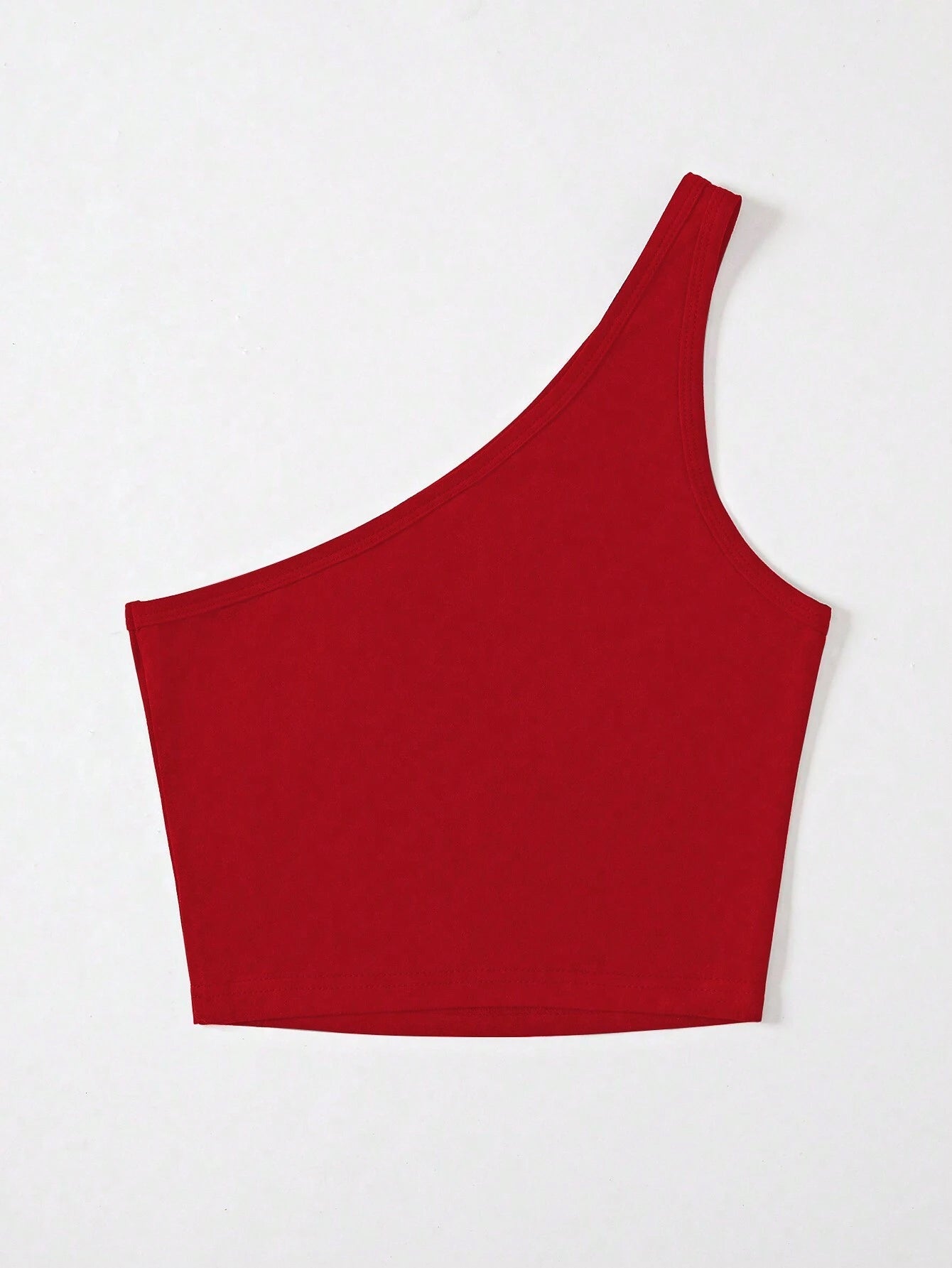 Red One shoulder Tank Top