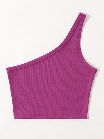 Pink One shoulder Tank Top