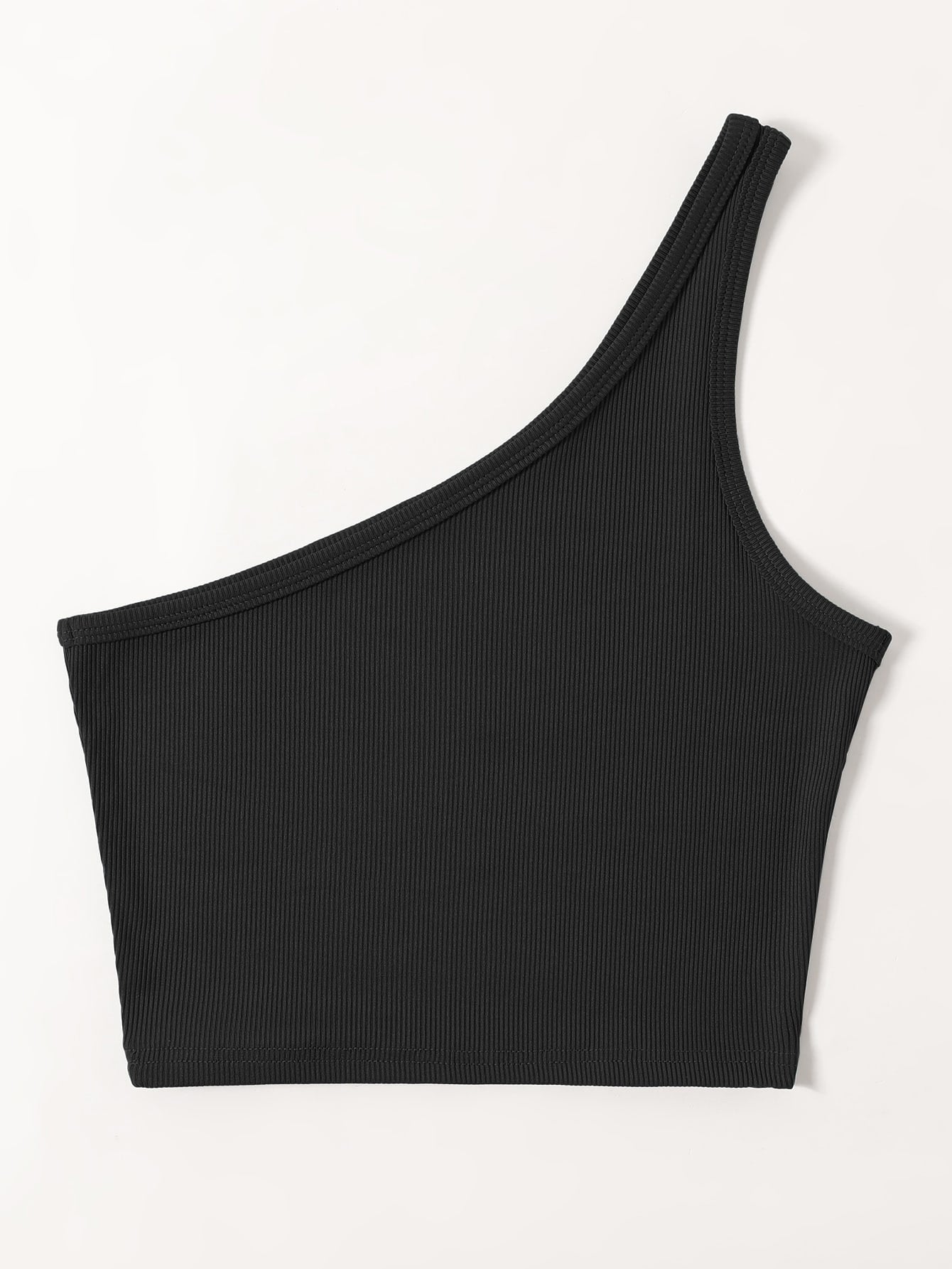 Black One shoulder Tank Top