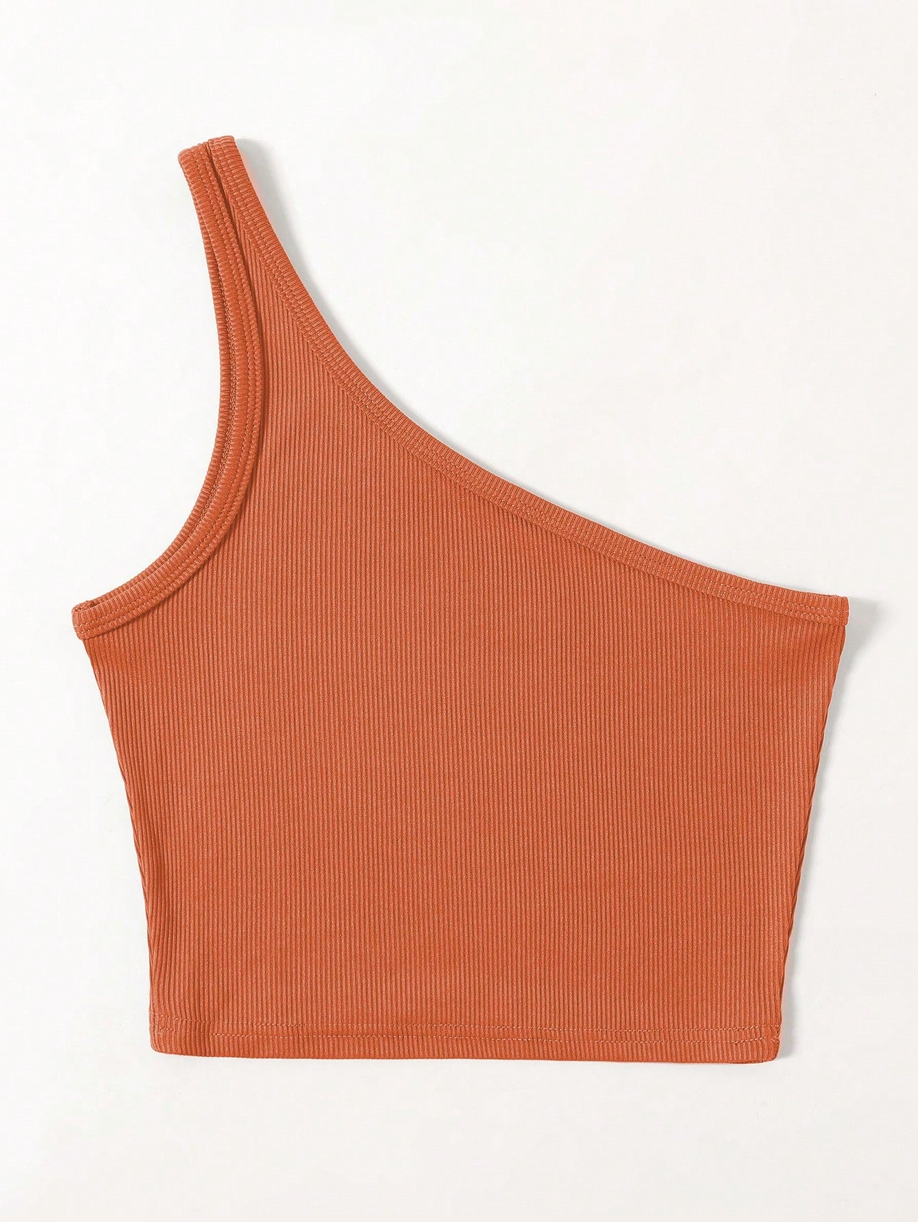 Orange One shoulder Tank Top