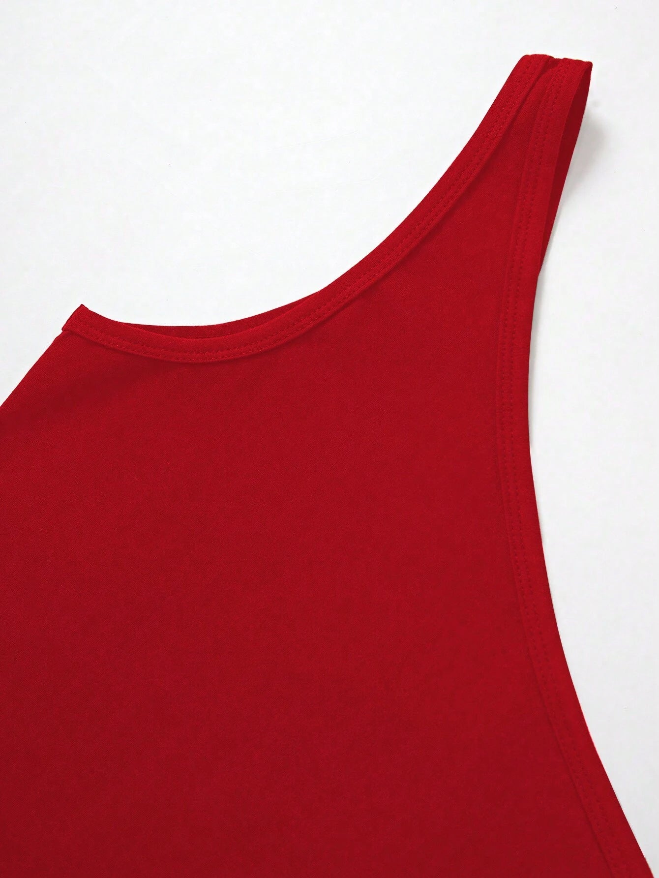 Red One shoulder Tank Top
