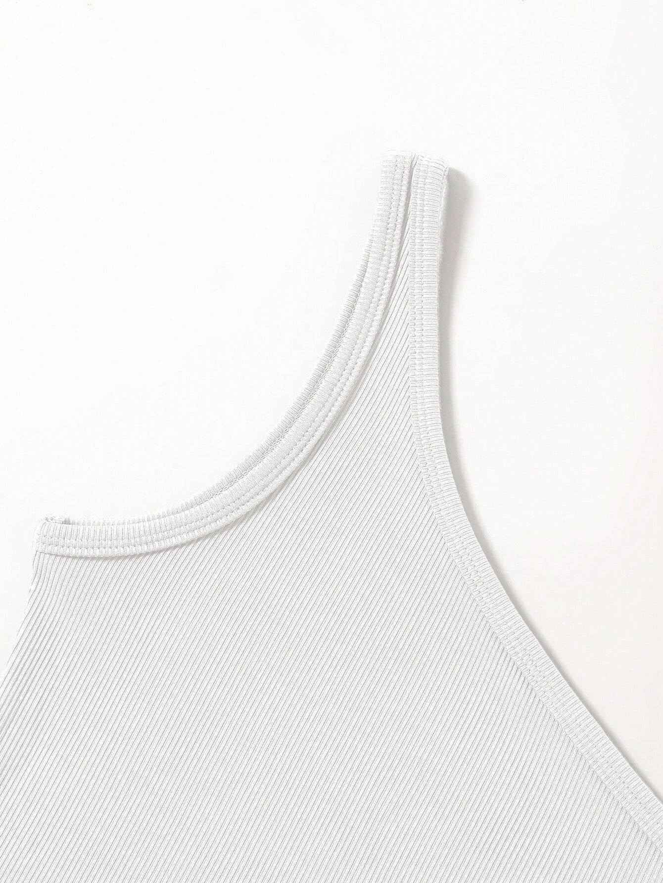 White One shoulder Tank Top
