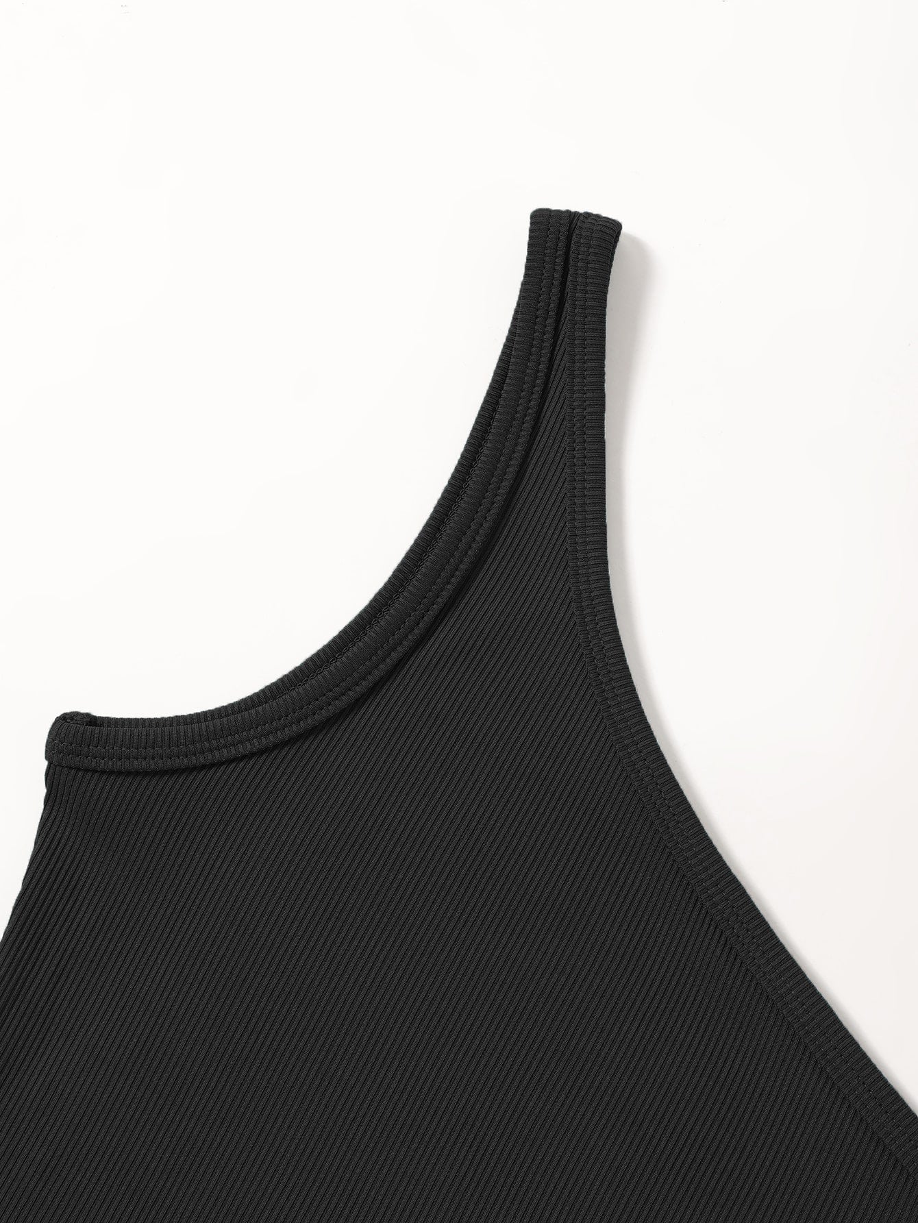 Black One shoulder Tank Top