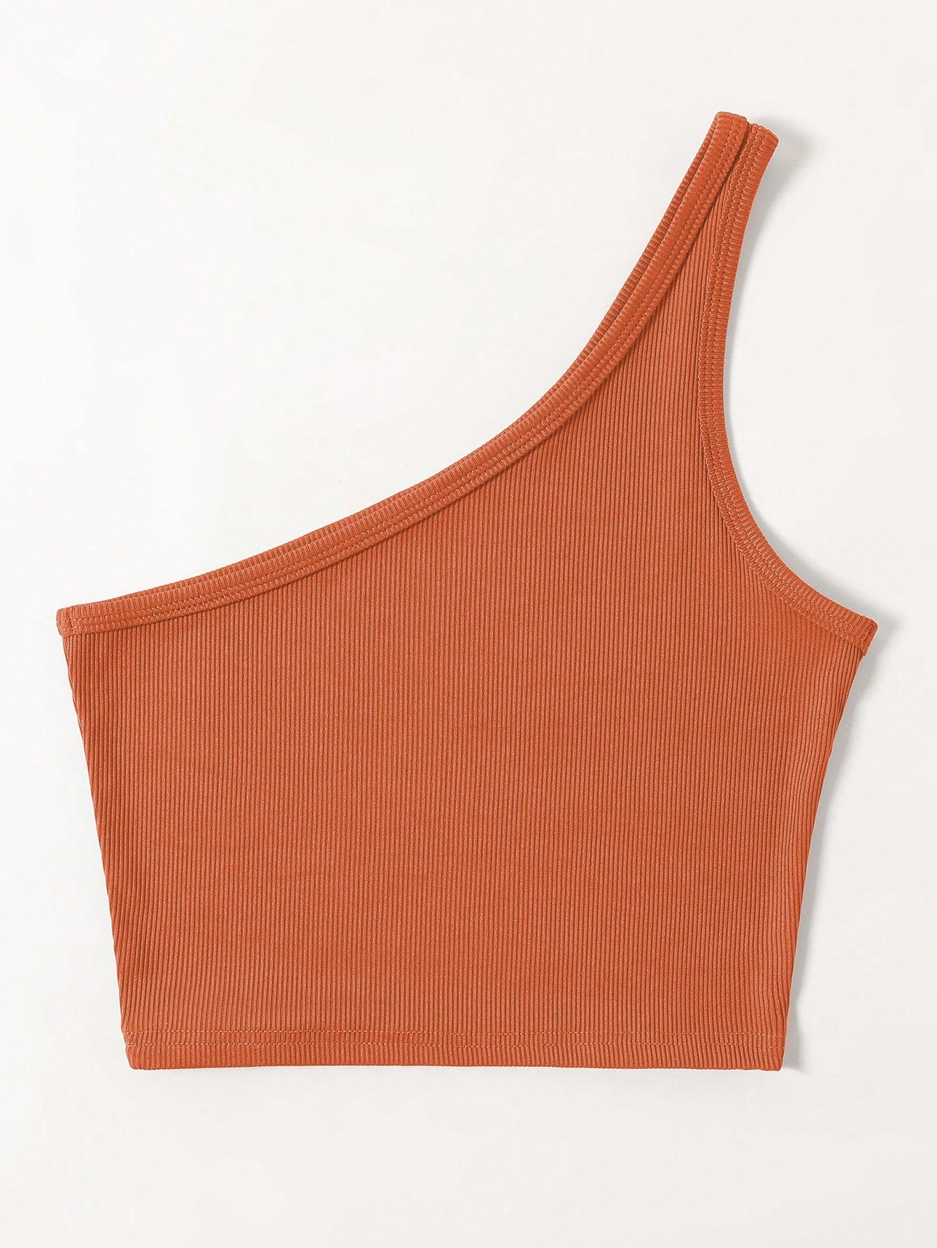Orange One shoulder Tank Top