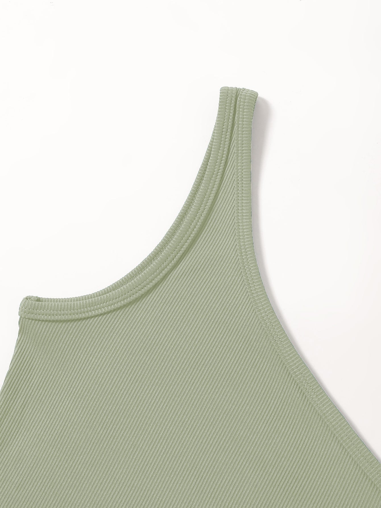 Light Green One shoulder Tank Top