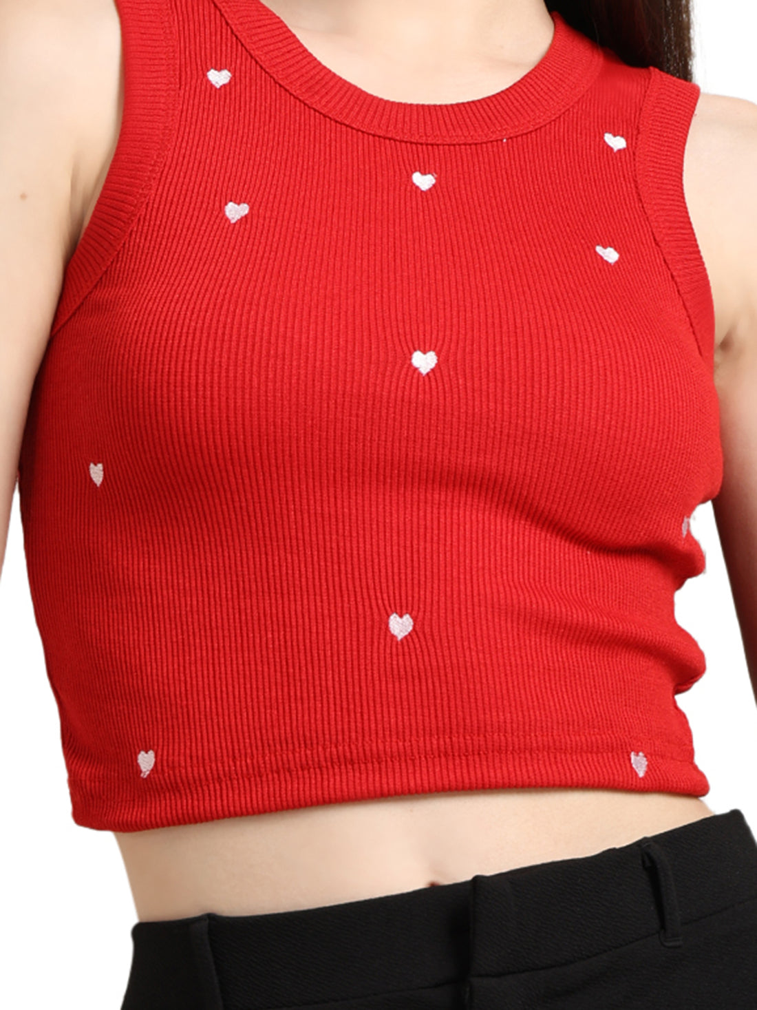 Collective Heart Embroidered Tank Top