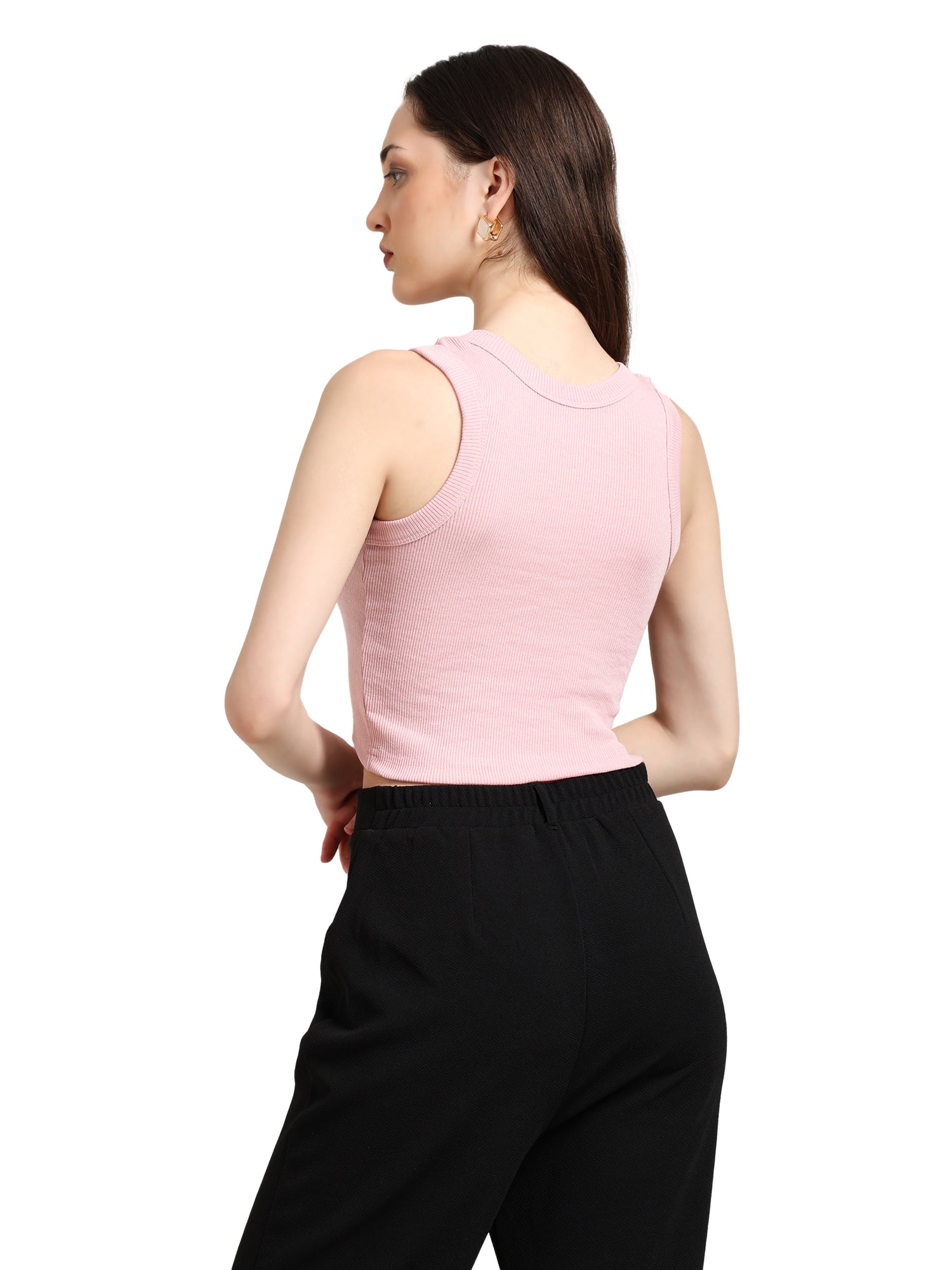 Baby Pink Bow Embroidered Tank Top
