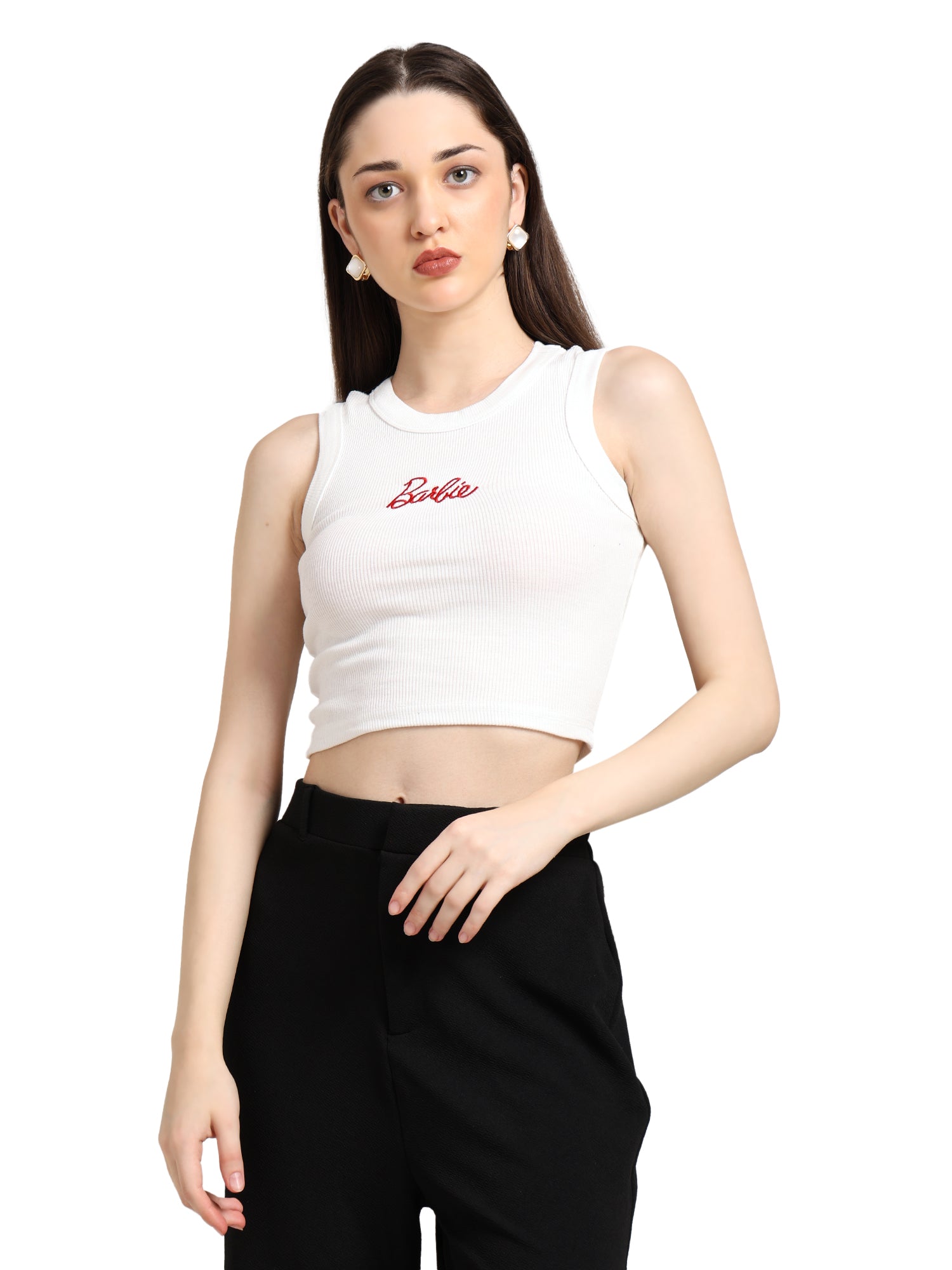 White Haven Barbie Embroidered Tank Top