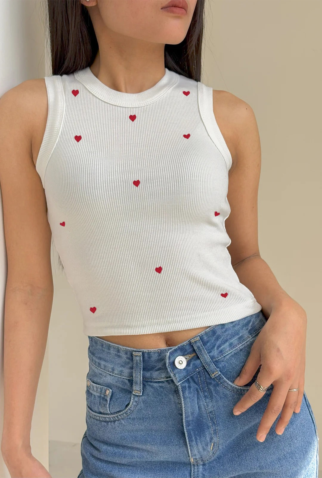 Steal Heart Embroidered Tank Top