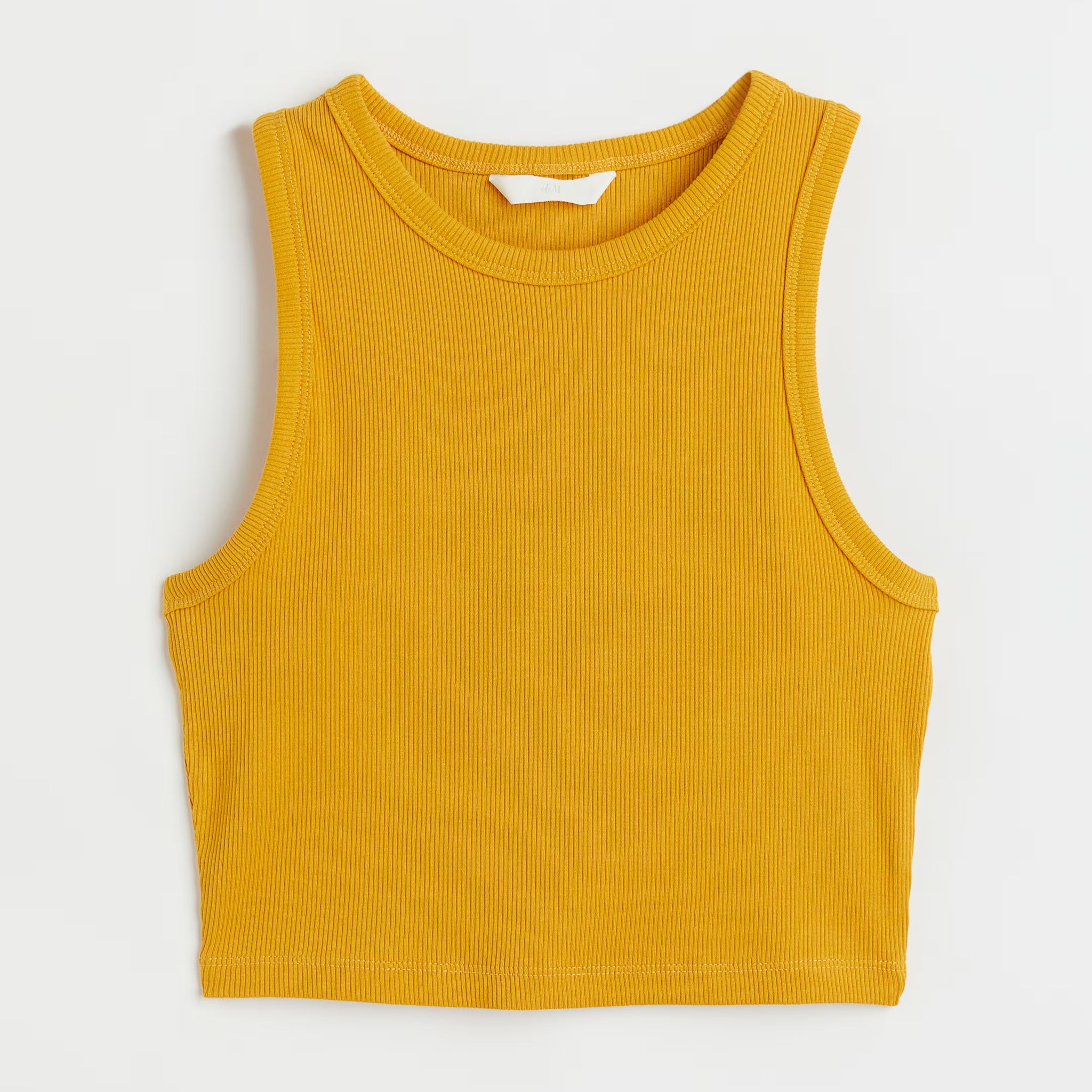 Yellow Organic Ribbed Crop Tank