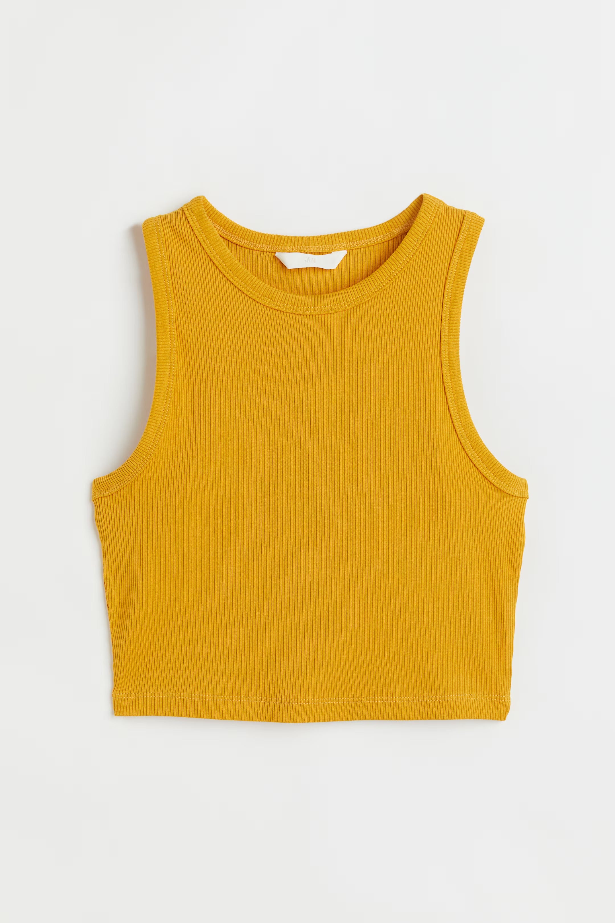 Yellow Organic Ribbed Crop Tank