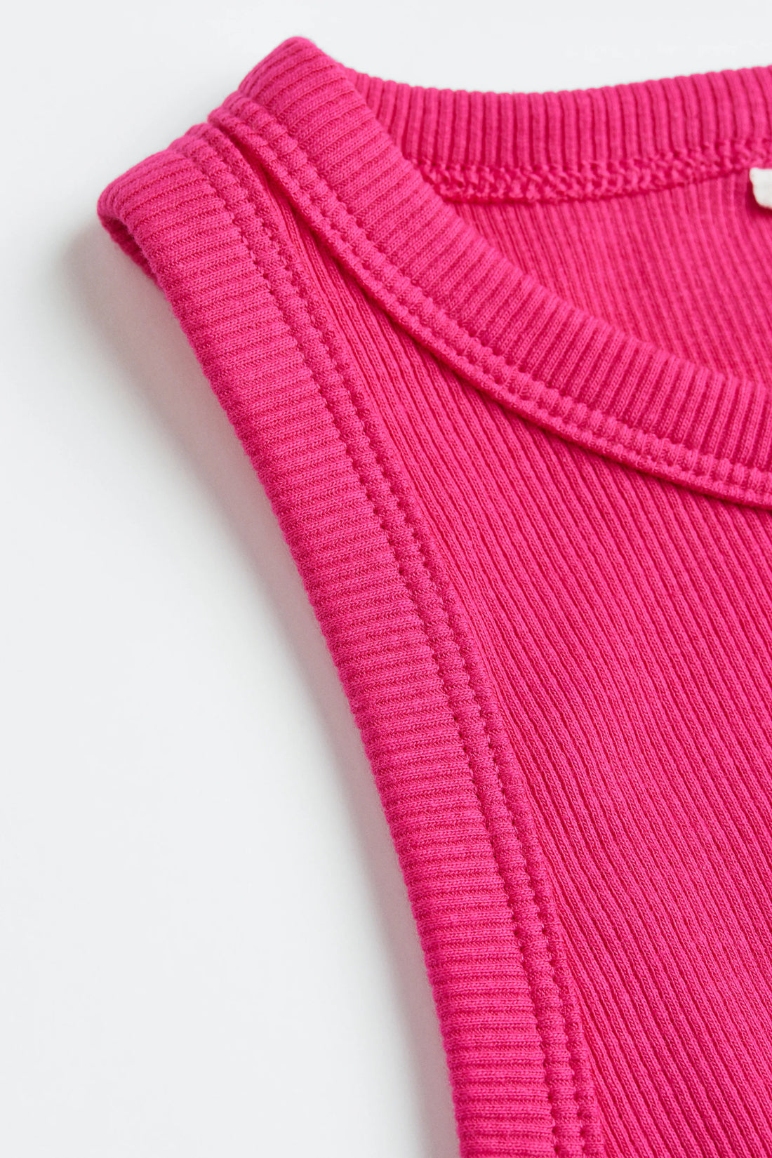 Pink Organic Ribbed Crop Tank