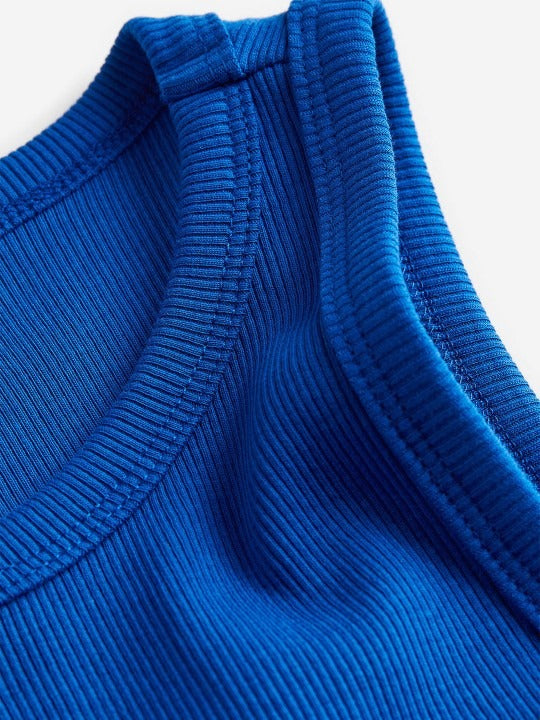Royal Blue Organic Ribbed Crop Tank
