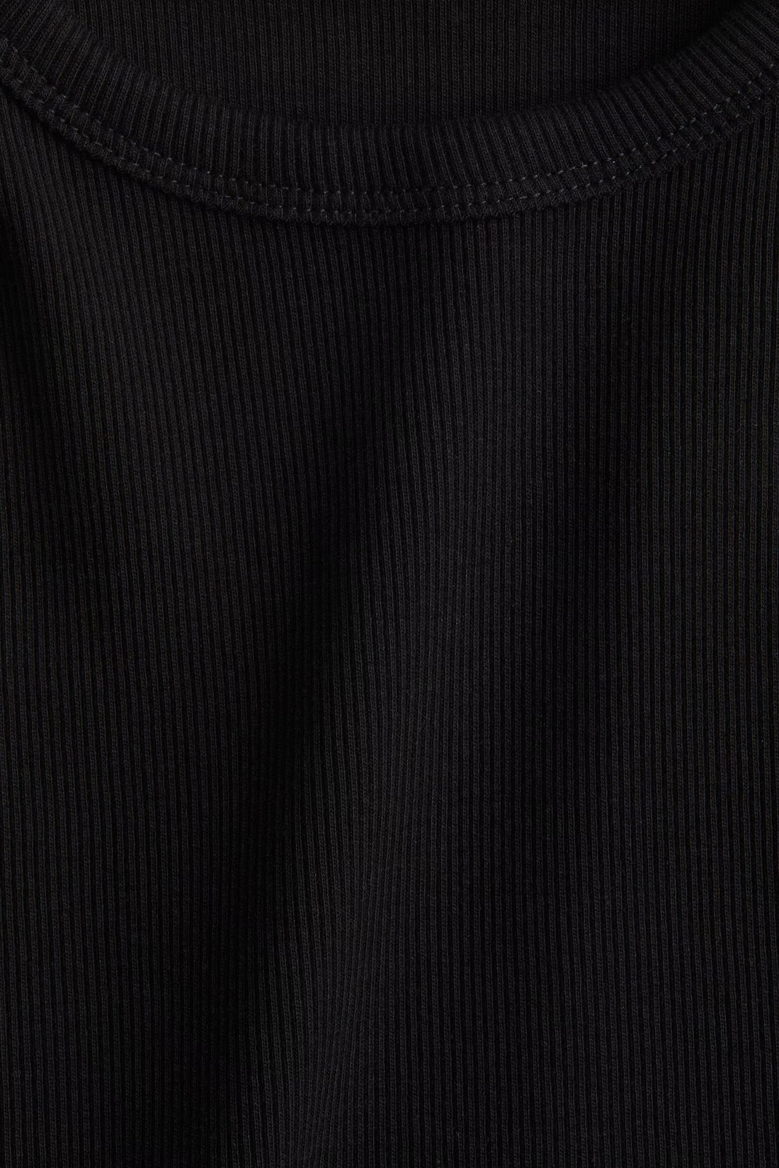 Midnight Black Organic Ribbed Crop Tank