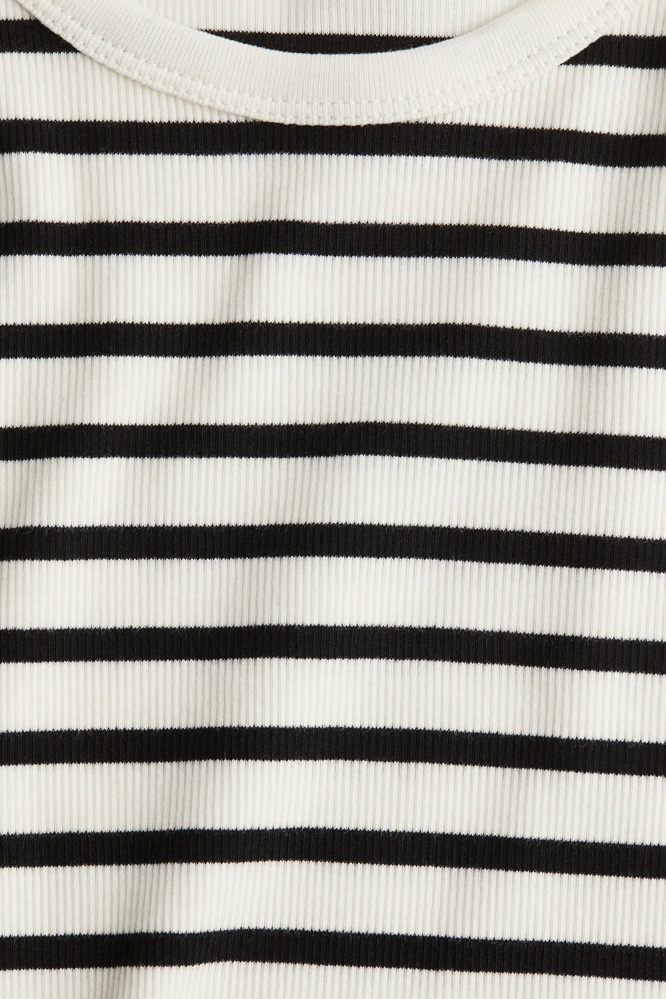 White Dawn Striped Ribbed Tee