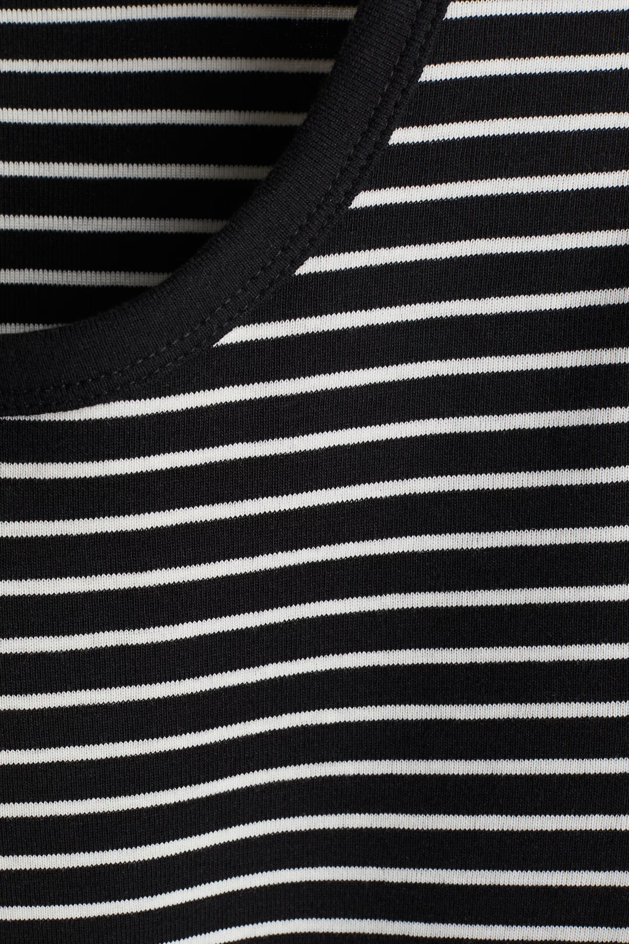 Black Dusk Striped Ribbed Tee