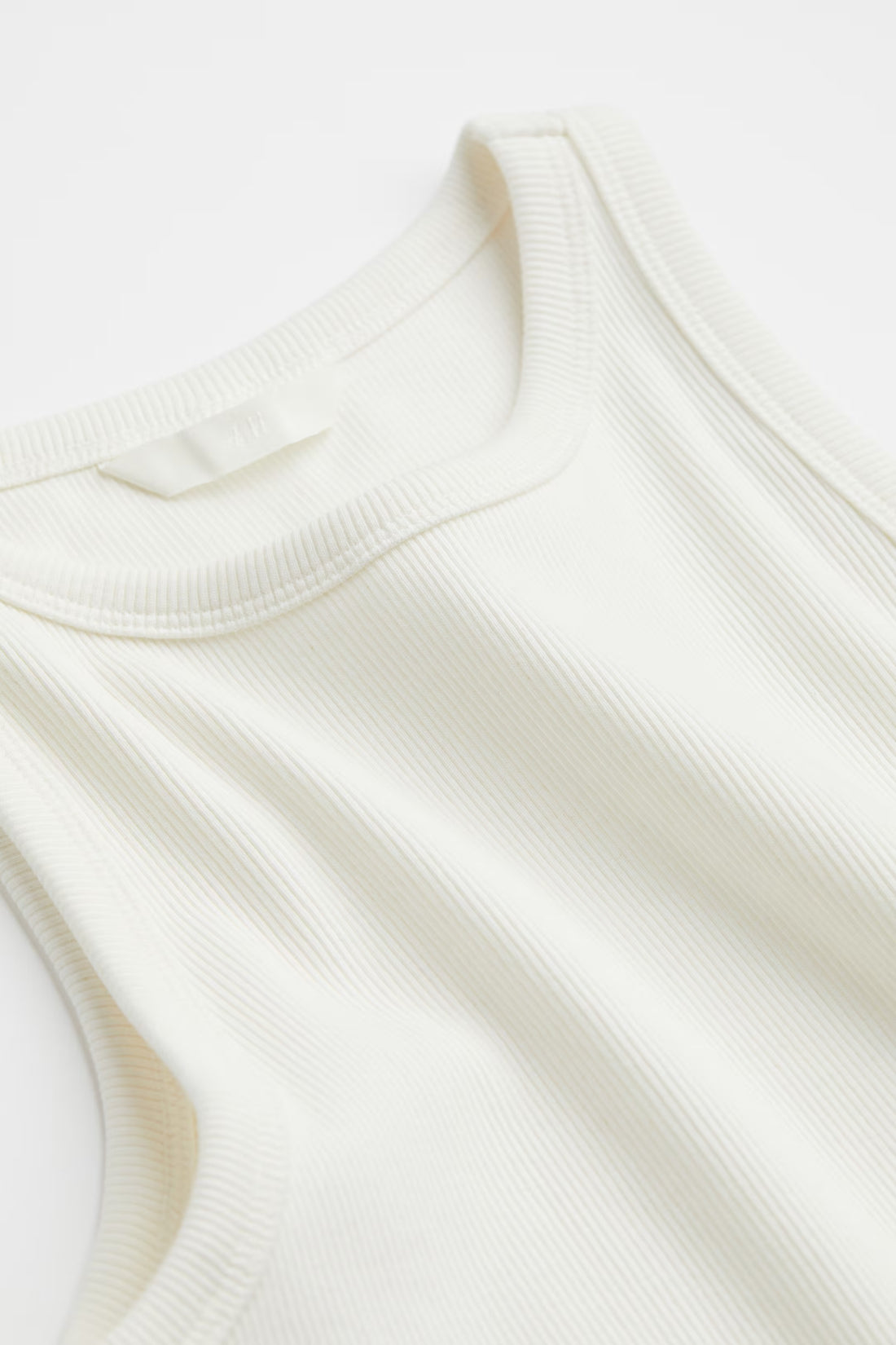 White Organic Ribbed Crop Tank